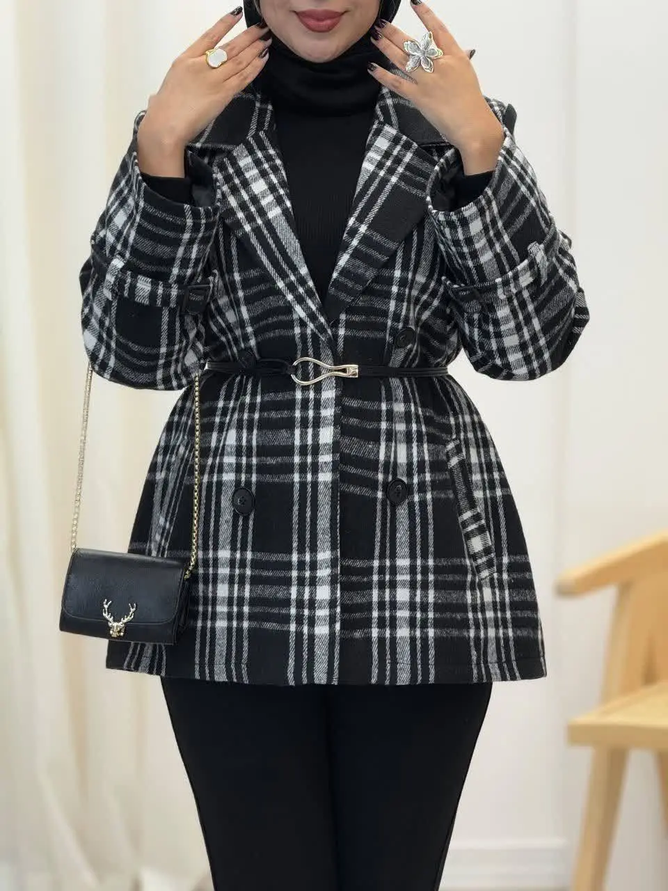 3568-کت چهارخونه شکلات